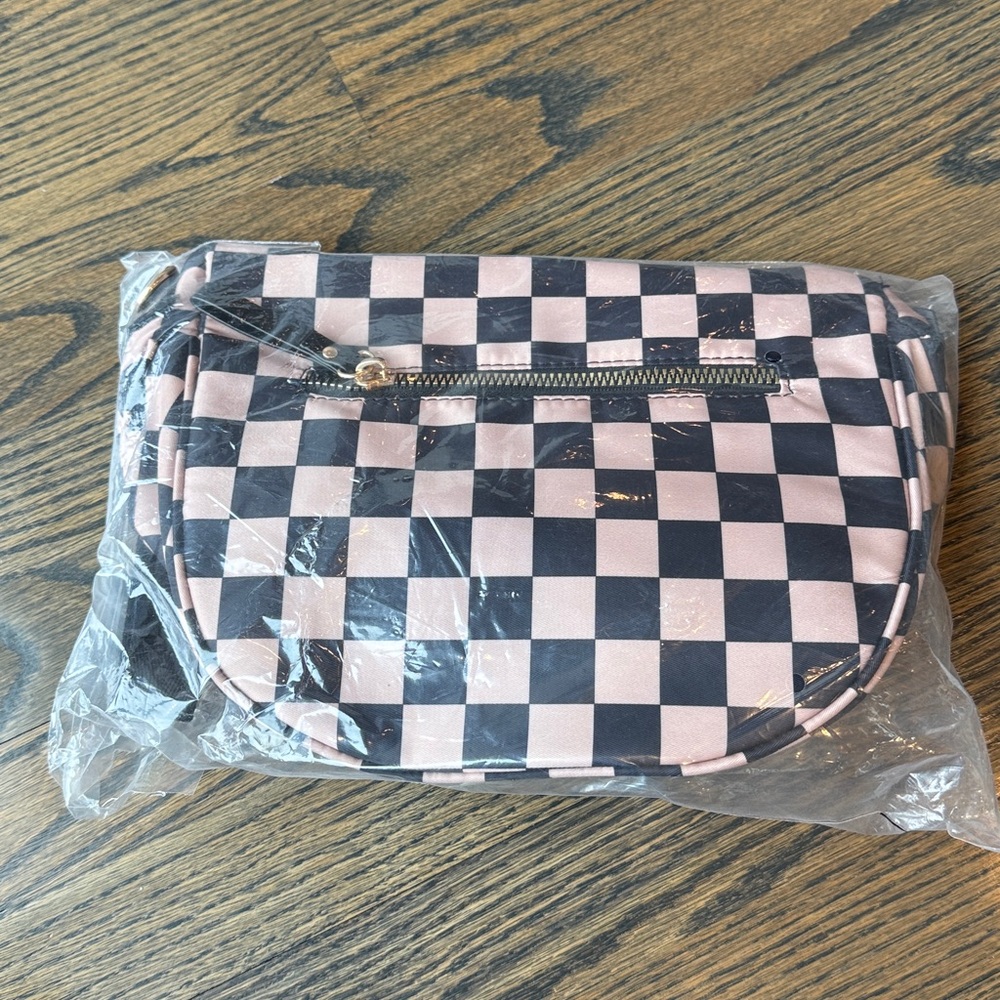 Maison Aurél The City Bag Black & Tan Checker Crossbody Bag NWT - Picture 9 of 10